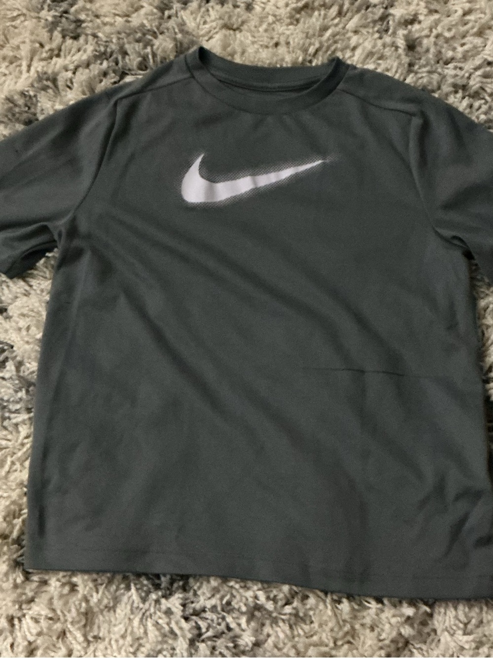 Nike Dri-FIT Boys XL Gray Swoosh Performance Athletic Shirt